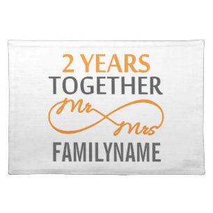 2nd Anniversary Mr. & Mrs Infinity Personalized Placemat