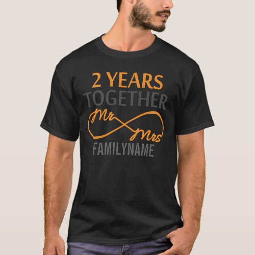 2nd Anniversary Mr  Mrs Infinity Personalized T_Shirt