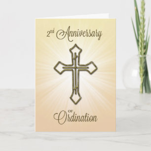 2nd Anniversary of Ordination, Gold Cross Card