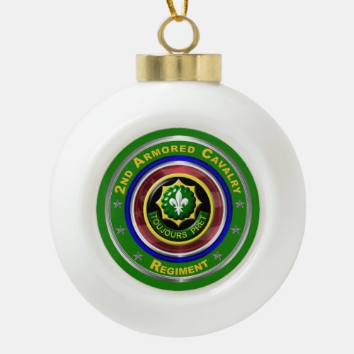 2nd Armored Cavalry Christmas Ceramic Ball Christmas Ornament