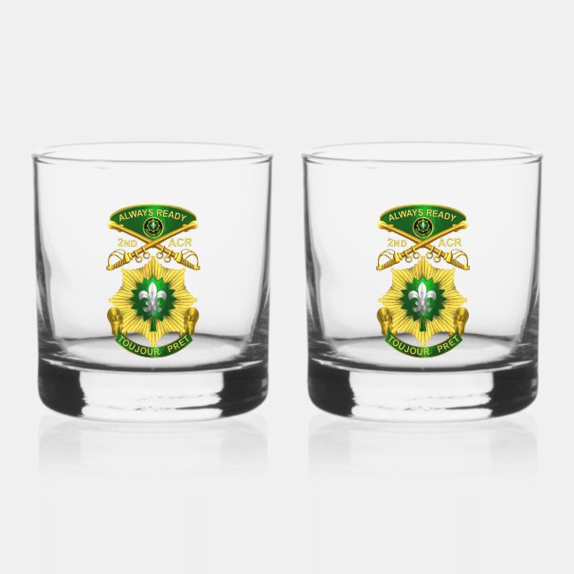  2nd Armored Cavalry Regiment ACR Whiskey Glass (Front)