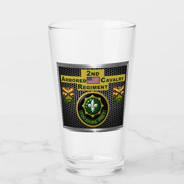 2nd Armored Cavalry Regiment “Always Ready” Glass (Front)