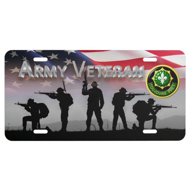 2nd Armored Cavalry Regiment Army Veteran License Plate (Front)