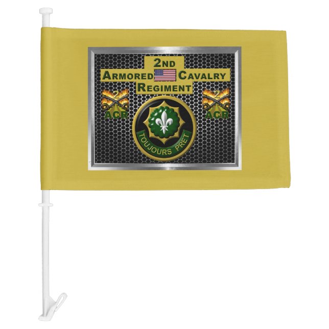 2nd Armored Cavalry Regiment Car Flag (Front)