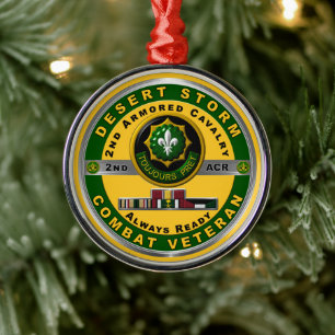 2nd Armored Cavalry Regiment Desert Storm Veteran Metal Ornament