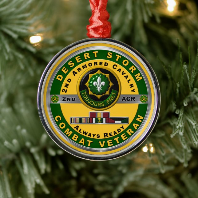 2nd Armored Cavalry Regiment Desert Storm Veteran Metal Ornament (Tree)
