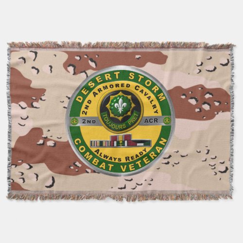 2nd Armored Cavalry Regiment Desert Storm Veteran Throw Blanket