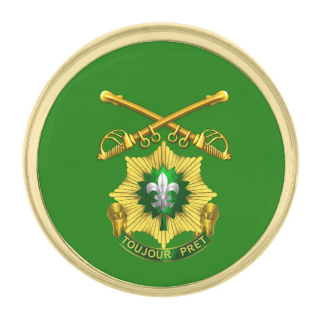 2nd Armored Cavalry Regiment  Gold Finish Lapel Pin (Front)