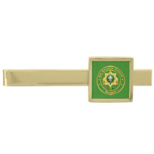 2nd Armored Cavalry Regiment  Gold Finish Tie Bar