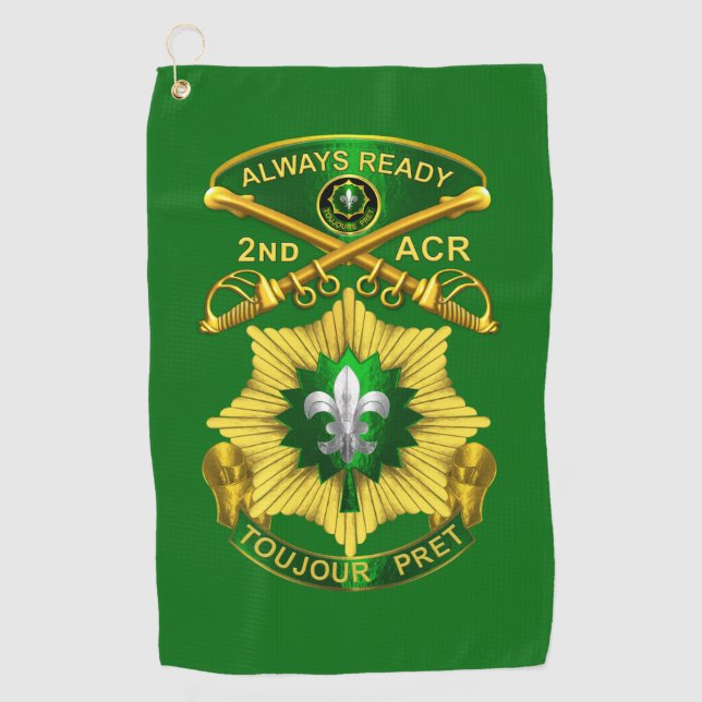 2nd Armored Cavalry Regiment    Golf Towel (Front)