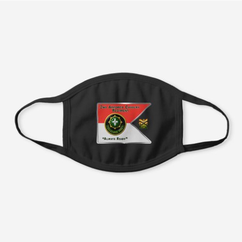 2nd Armored Cavalry Regiment  Guidon Black Cotton Face Mask