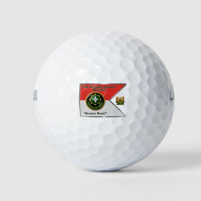 2nd Armored Cavalry Regiment Guidon Golf Balls (Front)