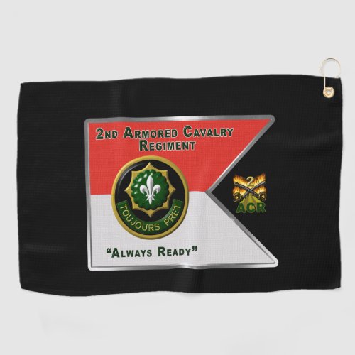 2nd Armored Cavalry Regiment Guidon Golf Towel