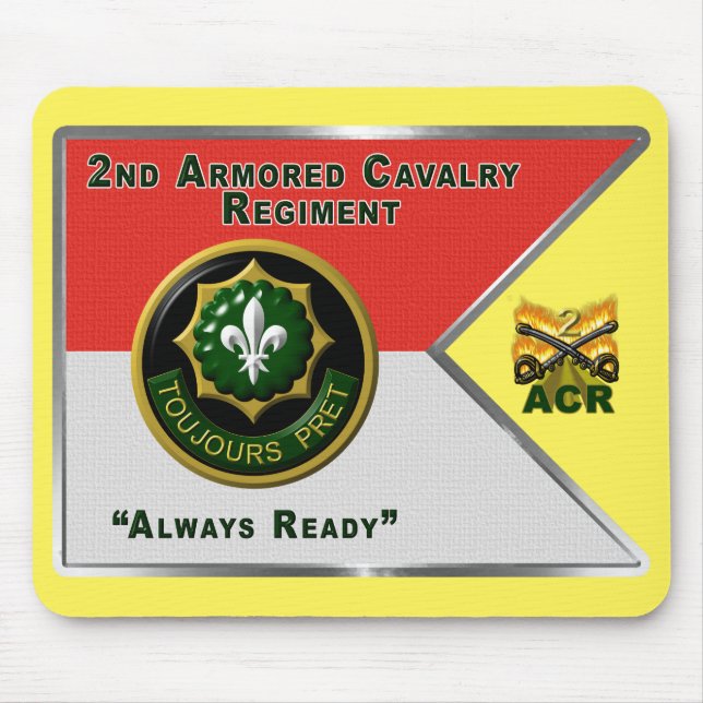 2nd Armored Cavalry Regiment Guidon Mouse Pad (Front)