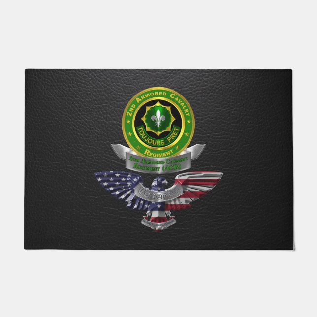 2nd Armored Cavalry Regiment Veteran  Doormat (Front)
