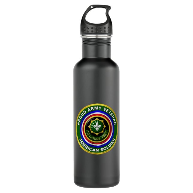 2nd Armored Cavalry Regiment Veteran  Stainless Steel Water Bottle (Front)