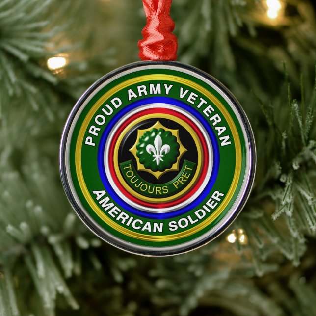2nd Armored Cavalry Veteran Christmas Metal Ornament (Tree)