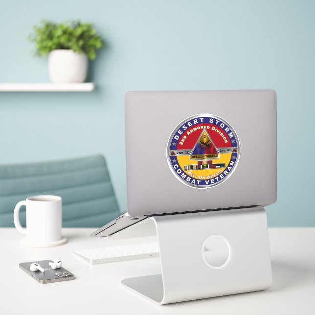 2nd Armored Division Desert Storm Sticker (Laptop On Desk)