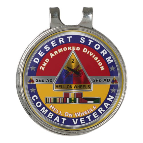 2nd Armored Division Desert Storm Veteran  Golf Hat Clip
