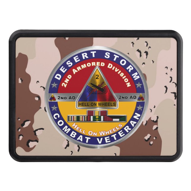 2nd Armored Division Desert Storm Veteran Hitch Cover (Front)