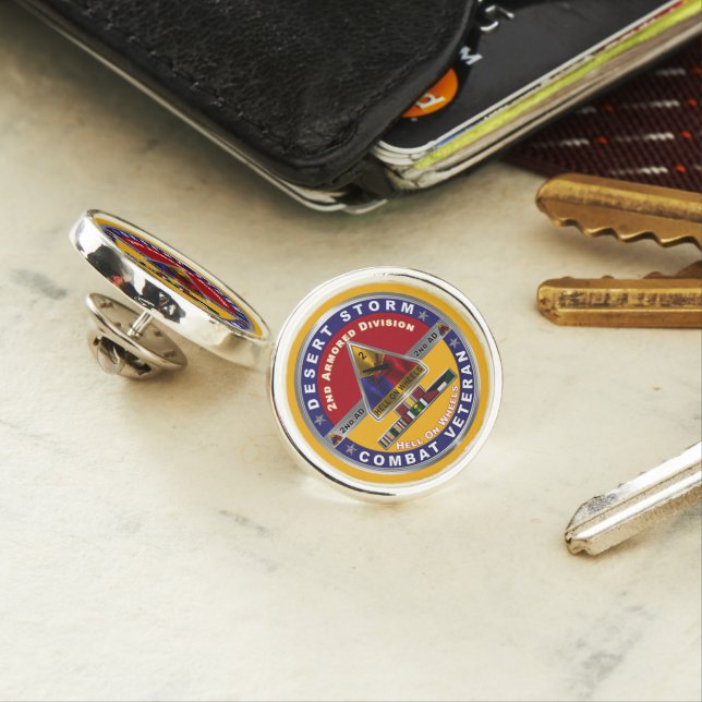2nd Armored Division Desert Storm Veteran Lapel Pin (In Situ)