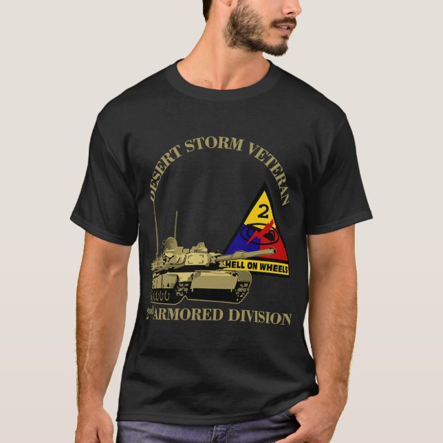 2nd Armored Division Desert Storm Veteran Veterans T-Shirt (Front)