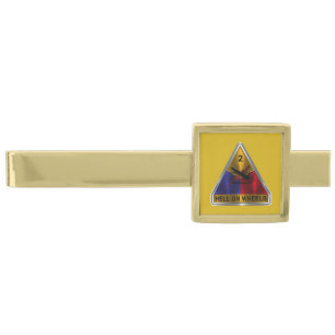 2nd Armored Division  Gold Finish Tie Bar