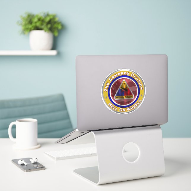 2nd Armored Division  Sticker (Laptop On Desk)
