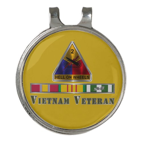 2nd Armored Division Vietnam Veteran  Golf Hat Clip