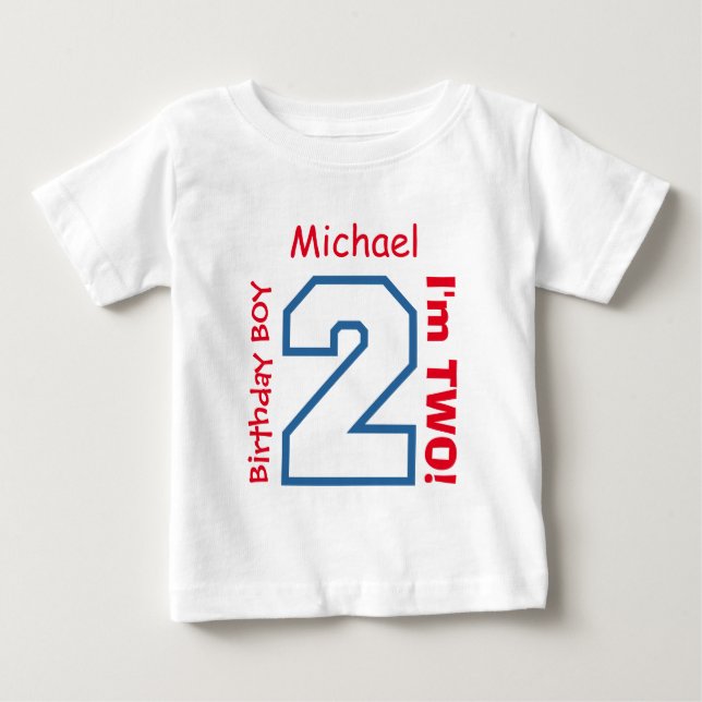 2nd BABY Birthday Big Sports Number A04. Baby T-Shirt (Front)