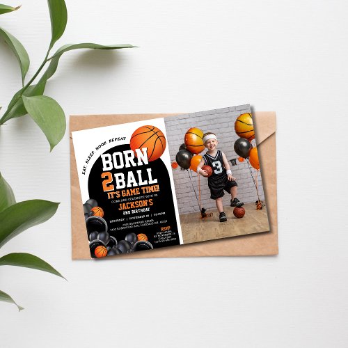 2nd Basketball Birthday Invitation Template