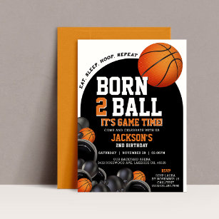 2nd Basketball Birthday Invitation Template