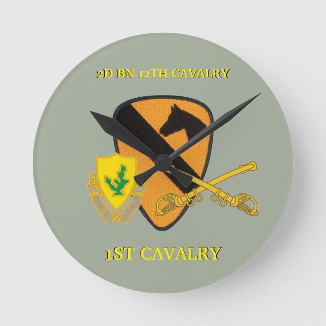 2ND BATTALION 12TH CAVALRY 1ST CAVALRY CLOCK (Front)