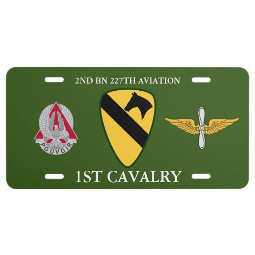 2ND BATTALION 227TH AVIATION 1ST CAVALRY  LICENSE PLATE