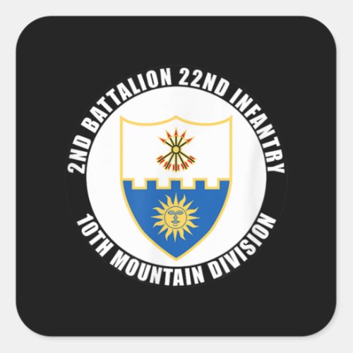 2nd Battalion 22nd Infantry 10th Mountain Division Square Sticker
