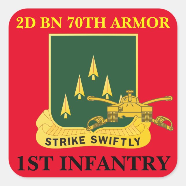 2ND BATTALION 70TH ARMOR 1ST INFANTRY STICKERS (Front)