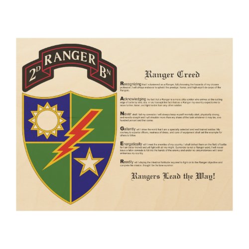 2nd Battalion _ 75th Ranger Regiment Wood Wall Art