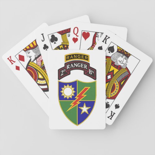 2nd Battalion _ 75th Ranger wTab Playing Cards