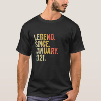 2nd Birthday 2 Years Old Legend Since January 202 T-Shirt