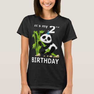 2nd Birthday  2 Years Old Party Animal Panda  6 T-Shirt