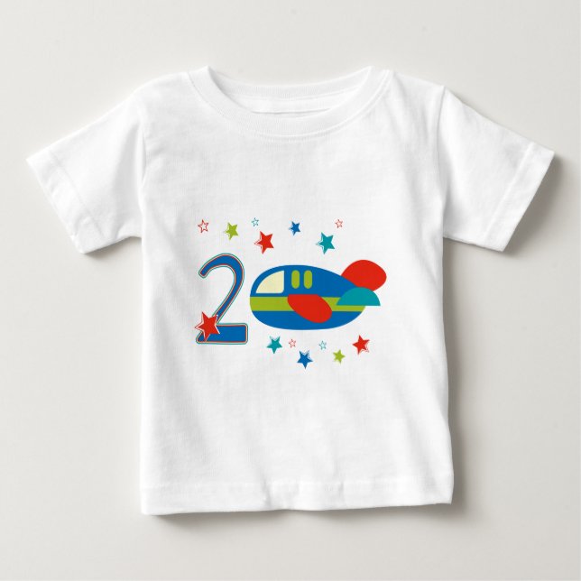 2nd Birthday Airplane Baby T-Shirt (Front)