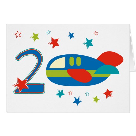 2nd Birthday Airplane Cards (Front Horizontal)