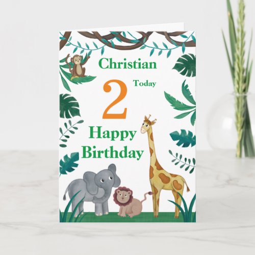 2nd Birthday Animals  Card