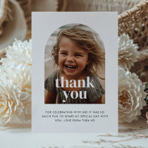 2nd Birthday Arched Photo - two Thank You Card
