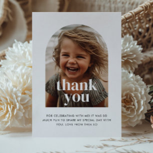 2nd Birthday Arched Photo - two Thank You Card