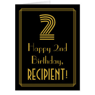 2nd Birthday: Art Deco Inspired Look “2” + Name Card