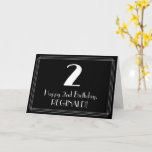 [ Thumbnail: 2nd Birthday ~ Art Deco Inspired Look "2", Name Card ]