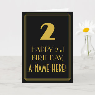 2nd Birthday ~ Art Deco Inspired Look "2" & Name Card