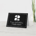 [ Thumbnail: 2nd Birthday: Art Deco Inspired Look "2" & Name Card ]