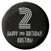2nd Birthday - Art Deco Inspired Look "2", Name Chocolate Covered Oreo (Front)
